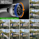RESTMO Watering Wand Heavy Duty, Metal Garden Hose Wand with 10 Spray Patterns, 15-Inch Long Hose Nozzle Sprayer with Thumb Flow Control, Ideal to Water Hanging Baskets and Shrubs, Blue by GreenHaven Gardens