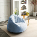 N&V Small Bean Bag Chair for Kids, Children Mini Bean Bag Sack, Foam Filling, Includes Removable and Machine Washable Cover, 27in, Soft Faux Fur (Grey) by TinyTreasures Baby Boutique