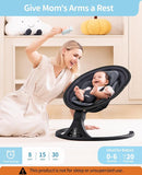 LAREX Baby Swing to Toddler Electric Infant Swing Portable for Newborn Boy Girl, 5 Sway Speeds with Remote Control, 12 Preset Melodies and Bluetooth, 0-6 Months Max 20 Lbs (2024 Model-Black) by TinyTreasures Baby Boutique