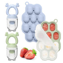 KingKam Baby Breastmilk Popsicle Molds & Baby Fruit Feeder (2 Pack), Baby Food Freezer Tray Storage Containers, Silicone Pacifier Feeder and Teether by TinyTreasures Baby Boutique