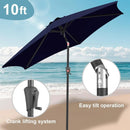 FLAME&SHADE 10ft Patio Umbrella - Outdoor Umbrella with 6 Sturdy Ribs, Push Button Tilt and Crank, UV Protection Table Market Umbrella for Pool, Porch，Garden, Deck, Backyard (Navy Blue) by GreenHaven Gardens