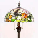 Tiffany Floor Lamp Stained Glass Lamp Standing Reading Light 16x16x70 Inch for Living Room (Butterfly Flowers) by CozyNest Decor