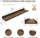 Picture Ledge Shelf, Wood Floating Shelves Set of 4, 24 inch Picture Ledge Shelves, Photo Ledge Nursery Book Shelves Wall Mounted for Living Room Kids' Room Bedroom, Color Walnut by TinyTreasures Baby Boutique