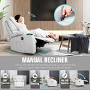 Rocking Recliner Chair, Massage Rocker Recliner Chair with Vibration Massage and Heat, USB and Type-C Ports,360° Swivel Faux Leather Chairs, Living Room, Bedroom, Nursery, RV, Light Grey by TinyTreasures Baby Boutique