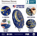 Elegant Resin Stepping Stone, Outdoor Garden Pathway Decoration (Shoot for The Stars Stepping Stone, 9.5" Galactic Moon and Stars Space Themed Gift) by GreenHaven Gardens