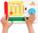 deMoca Montessori Busy Board for 1 Year Old, Premium Wooden Baby Busy Board, Airplane Toys for Toddlers 1-3, Car Travel Essential, Gift for Boys & Girls by TinyTreasures Baby Boutique