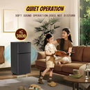 2.4 Cu.ft Mini Fridge with Freezer Compact Fridge Refrigerator Dual Door Small Fridge Senven Temp Gear Removable Shelves Dark Grey by CozyNest Decor