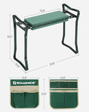 SONGMICS Garden Kneeler and Seat, Multifunctional Garden Kneeling Bench, Gardening Gifts for Women Men, Folding Gardening Stool, with 2 Tool Bags, 8-Inch Wide Kneeling Pad, Dark Green UGGK060L01 by GreenHaven Gardens