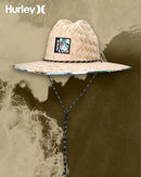 Hurley Men's Straw Hat - Wide Brim Channel Island Lifeguard Hat - Stylish Sun Hats for Men with Chin Strap by GreenHaven Gardens