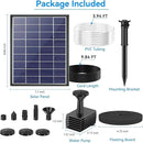 POPOSOAP Solar Bird Bath Fountain Pump, 6W Outdoor Solar Water Fountain Pump for Bird Bath with 4ft Tubing & 5 Nozzles, DIY Solar Powered Water Fountain for Garden, Ponds, Pool and Fish Tank by GreenHaven Gardens