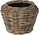 Rattan Kobo Indoor Outdoor Planter Basket with Plastic Pot X Small 1 Gallon Soil Capacity by CozyNest Decor