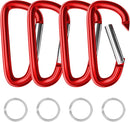 sprookber 4" & 5" Extra Large Aluminum Carabiner D Ring, Caribeener Clips, Spring Snap Hook for Keychain Clip, Set of 4 by TinyTreasures Baby Boutique