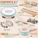 Baby Musical Instruments - Montessori Musical Toys for Toddlers 1-3, Wooden Percussion Instruments Set, Neutral Colors Modern Boho Music Toys for 1 Year Old, Kids Preschool Educational Birthday Gifts by TinyTreasures Baby Boutique