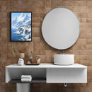 Winter lakeside town and snowy scenery merge together to form a landscape poster wall art suitable for living room bedroom and office by CozyNest Decor