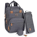 Dikaslon Diaper Bag Backpack with Portable Changing Pad, Pacifier Case and Stroller Straps, Large Unisex Baby Bags for Boys Girls, Multipurpose Travel Back Pack for Moms Dads, Dark Gray by TinyTreasures Baby Boutique
