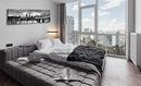 DJSYLIFE-Portland Skyline Canvas Print Modern City Landscape Wall Art USA Skyscraper Black and White Panoramic Night View Painting Office Living Room Home Decor Ready to Hang 13.8"x47.3" by CozyNest Decor