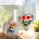 KY&BOSAM Heart Suncatcher Gift for Mom I Love You Heart Wind Chime for Windows Pressed Flower Between Heart in Glass and Metal Engraved Charm Birthday Gift for Women Mother's Day Valentine's Christmas by GreenHaven Gardens