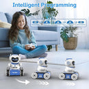 ALLCELE LED RC Robot Toys for Boys and Girls with Walkie Talkie, Programming, Music, Demo and LED Function, Remote Control Robot Toy, Gift for Kids 3-8 Years Old Blue White by TinyTreasures Baby Boutique
