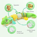 Sumobaby Infant Baby Musical Stuffed Animal Toys for 0-3-6-12 Months,Multi Sensory Toys with Crinkle and Rattles, Tummy Time Toys for Newborn Boys Girls, Dinosaur, Green by TinyTreasures Baby Boutique