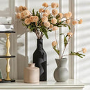 Fake Flowers in Vase for Centerpieces, Faux Flowers in Modern Ceramic Vase Set of 3 with 8 Artificial Autumn Chrysanthemums Home Decor by CozyNest Decor