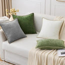 MIULEE Pack of 2 Couch Throw Pillow Covers 24x24 Inch Dark Gray Farmhouse Decorative Pillow Covers with Stitched Edge Soft Chenille Solid Dyed Spring Pillow Covers for Sofa Bed Living Room by CozyNest Decor