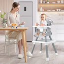 HONEY JOY 8 in 1 Baby High Chair, Convertible Highchair for Babies and Toddlers/Table and Chair Set/Building Block Table/Booster Seat/Stool/Toddler Chair with Safety Harness (Wave Gray) by TinyTreasures Baby Boutique