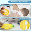 Baby Fruit Food Feeder - Silicone Nibble Tray Combo - Breastmilk Popsicle Mold for Cooling Relief, BPA Free Mesh Feeder for Infant Self Feeding (Monkey Blue + Pineapple) by TinyTreasures Baby Boutique