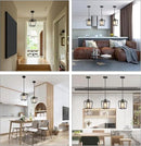 1 Pack Black Pendant Light Fixture Farmhouse Iron Cage Metal Pendant Light Lantern Hanging Light Fixtures with Clear Glass Shade for Kitchen Island, Dining Room, Hallway,Entryway1 by CozyNest Decor