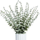 24Pcs Faux Eucalyptus Stems, 15" Artificial Eucalyptus Plants with White Frosted Coating, Fake Eucalyptus Decor Plastic Greenery Leaves for Wedding Bouquets Home Decor DIY Floral Arrangements by CozyNest Decor