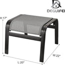 Patio Ottomans Outdoor Foot Rest Aluminum Patio Footstool Samll Seat Wicker Furniture Patio Ottoman 2 Pieces Grey by CozyNest Decor