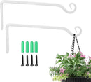 Jardim 2 Pack 10 Inch Premium Decorative Metal Iron Wall Hangers for Home Decor, Indoor Outdoor Plant Bracket Rustic Hanging Gardening Hooks for Planters, Bird Feeders, Lanterns, Wind Chimes (White) by GreenHaven Gardens