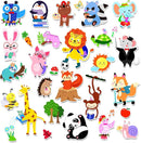 Brand, Cute Animals 21PCS Thick Gel Clings Stickers for Kids, Animal Decals, Airplane Birthday Party Supplies, Wide Application, Removable, Reusable, Cartoon Pattern, Indoor Usage by CozyNest Decor