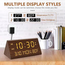 Kogonee Wooden Digital Alarm Clock, 0-100% Dimmer, 2 Alarm Settings, Weekday/Everyday Mode, 9 Mins Snooze, 12/24H, Temperature and Date Display for Office, Travel, Bedroom Alarm Clock (Brown) by CozyNest Decor