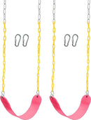 TURFEE 2 Packs Heavy Duty Swing Seat, Swing Set Accessories Replacement with 4 Snap Hooks for Kids Outdoor Play Playground, Trees, Swingsets, Playground(Pink) by GreenHaven Gardens