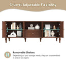 ARTPOWER 67'' Mid-Century Modern TV Stand with Storage Drawer and Doors, Long TV Stand with Adjustable Shelves for 75 Inch TV for Living Room, Bedroom, Brown by CozyNest Decor