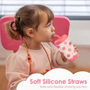 Kid Insulated Stainless Steel Tumbler with Silicone Straw, 12oz Sippy Cup for Kids (Strawberry) by TinyTreasures Baby Boutique