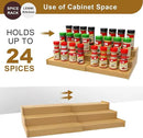 Spice Rack Organizer for Cabinet 2Pack, 3 Tier Expandable Bamboo Spice Storage, Great for Kitchen Cabinet, Cupboard,Pantry and More(Natrual) by CozyNest Decor