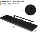 Fun Memories Floating Shelves - 12 Inch Rustic Wooden Wall Shelves - Extra Deeper & Thicker Wall Mounted Storage Shelf for Living Room, Kitchen, Farmhouse - 48" W x 12" D x 1.8" H - Rustic Black by CozyNest Decor
