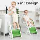 Primlect Space-Saving Potty Training Seat with Ladder, Adjustable Step and Toilet Seat Height, Top Handles for Easy Climbing, Easy to Carry, Portable Toddler Toilet Trainer for Small Bathrooms by TinyTreasures Baby Boutique