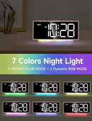 Cadmos Modern Curved Cute Digital Alarm Clock,Colorful Led Display,Adjustable Volume,Weekday/Weekend Mode,Simple Clock for Bedrooms Bedside,Ok to Wake Up for Girls,Kids,Teens (Pink+Dynamic) by TinyTreasures Baby Boutique