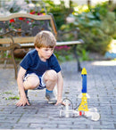PLAYSTEM Outdoor Water Powered Rocket Physics Learning Set-with Rocket Tail, Body and Pump DIY Rocket Science Experiment Kit- Space STEM Outdoor Toys Gift for Kids,Teens, Boys & Girls by TinyTreasures Baby Boutique