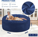 6FT Bean Bag Chair, Large Bean Bag Chairs with Memory Foam Filled, Fluffy Beanbag Sofa with Dutch Velvet Cover, Round BeanBag Chairs for Living Room, Playroom - Blue by TinyTreasures Baby Boutique