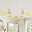 6 Light Boho Rattan Chandelier 44'' Brass Gold Chandelier Light Fixture Hand Woven Dining Room Chandeliers for Entryway Bedroom Living Room Bathroom by CozyNest Decor