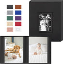 Popotop Photo Album 4x6 100 Pockets with Leather Hardcover Cover, Small Photo Album Holder Book with 50Pcs Pages for Family Travel Wedding Baby Gifts by TinyTreasures Baby Boutique