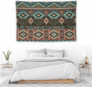 HZOHNAGO Aztec Tapestry Turquoise Blue and Brown and Native American Tribal Pattern Printed Wall Tapestry Wall Hanging for Bedroom Living Room Dorm 90" W x 60" H by CozyNest Decor