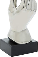 Deco 79 Polystone Hands Decorative Sculpture Home Decor Statue, Accent Figurine 5" x 4" x 13", Silver by CozyNest Decor