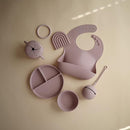 mushie Silicone Snack Cup | Spill Proof Food Container for Toddler and Baby (Soft Lilac) by TinyTreasures Baby Boutique