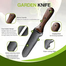 Gracfulcub Garden Knife for Weeding, Garden Tools with Sheath, Full-Tang Wood Handle, 7" Stainless Steel Blade with Cutting Edge by GreenHaven Gardens
