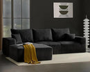 Boneless Sectional Cloud Couch Sofa for Living Room, 112" L-Shaped Modular Modern Lounge Sleeper Black Couches with Chaise, No Assemble, Cordury Compression Upholstered Sofas by CozyNest Decor