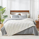 Cozy Bliss Checkered White Large Faux Rabbit Fur Twin Bed Blanket, Soft Fuzzy Fluffy Minky Cream Furry Blankets for Couch, Bed, Adults (60 * 80 Inches Ivory) by CozyNest Decor
